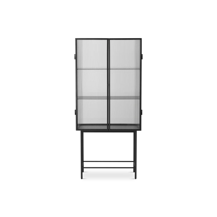 Haze Vitrine, Black Metal and Glass Cabinet - Gessato Design Store