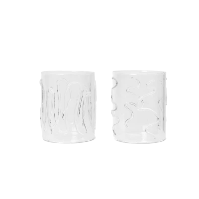 Doodle Glasses Tall, Set of 2 - Gessato Design Store