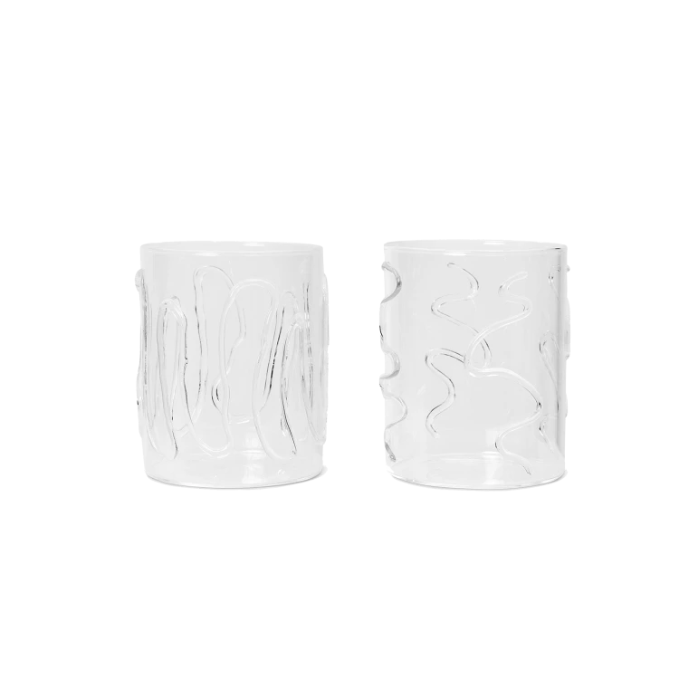 Doodle Glasses Tall, Set of 2 - Gessato Design Store