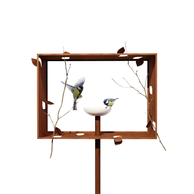 The Framed, Pole Mounted Bird Feeder - Gessato Design Store