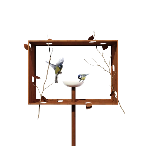 The Framed, Pole Mounted Bird Feeder - Gessato Design Store