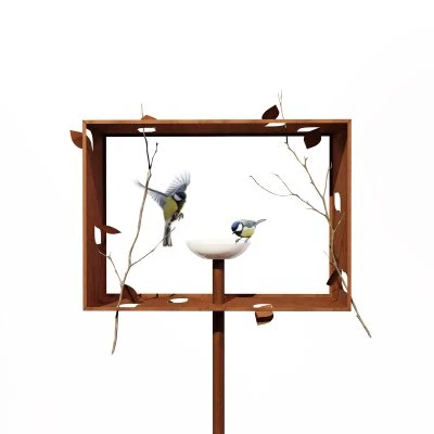 The Framed, Pole Mounted Bird Feeder - Gessato Design Store