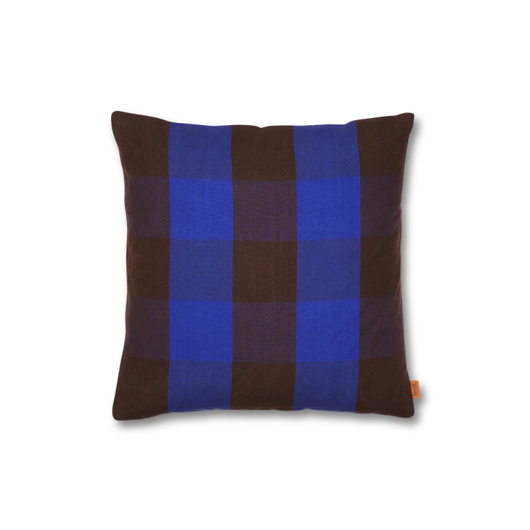 Grand Cushion, Chocolate/Bright Blue