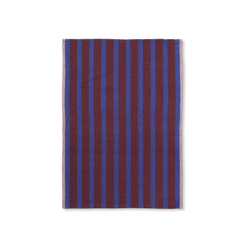 Hale Tea Towel, Brown/Navy Blue - Gessato Design Store