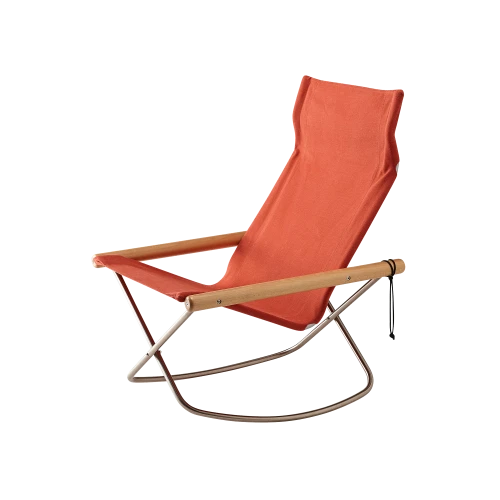 NY Rocking Chair X by Takeshi Nii, Vermilion Orange - Gessato Design Store