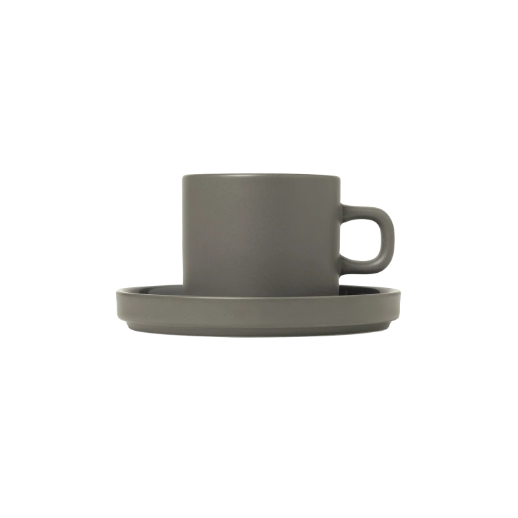 Pilar Coffee Cups with Saucers, Set of 2