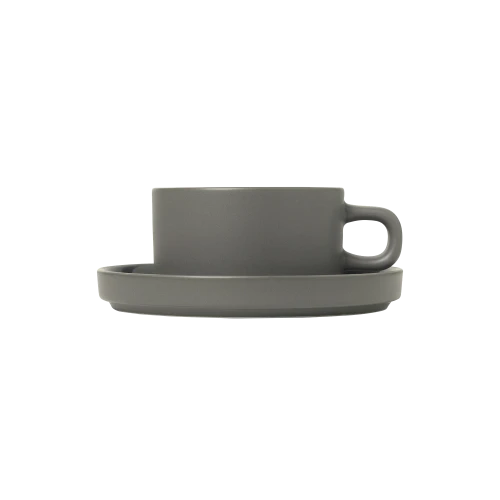 Pilar Tea Cups with Saucers, Set of 2 - Gessato Design Store
