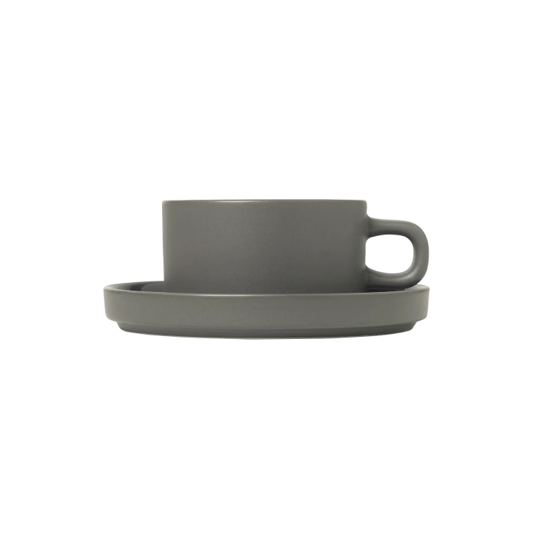 Pilar Tea Cups with Saucers, Set of 2