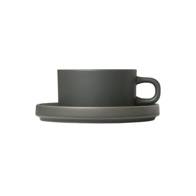 Pilar Tea Cups with Saucers, Set of 2 - Gessato Design Store
