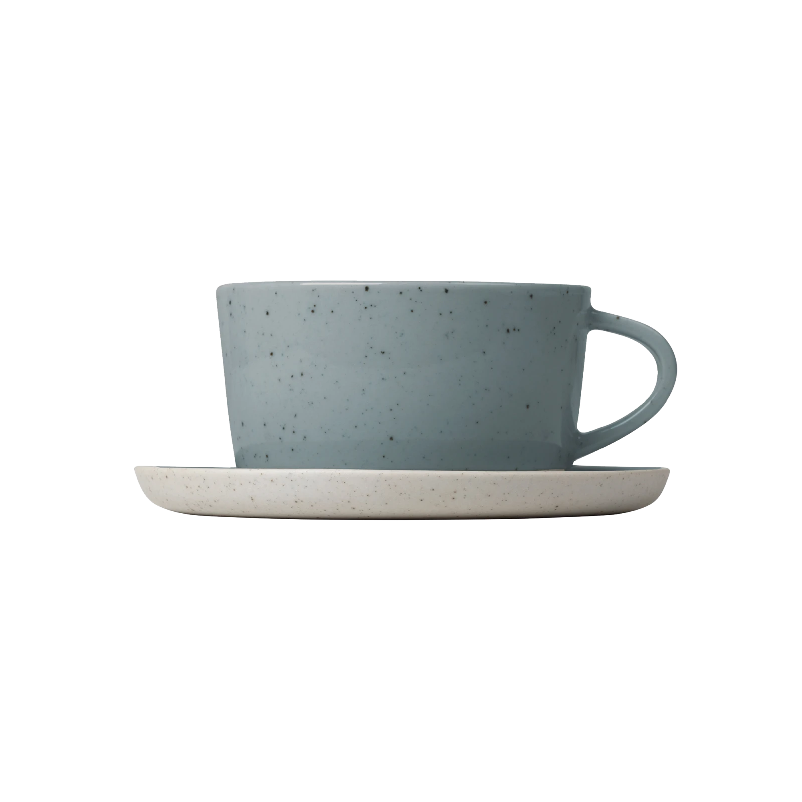 Sablo Ceramic Stoneware Coffee Cups and Saucers, Set of 2 - Gessato Design Store