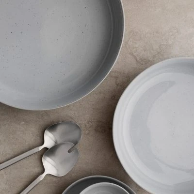 Sablo Ceramic Stoneware Snack Plates Large, Set of 4 - Gessato Design Store