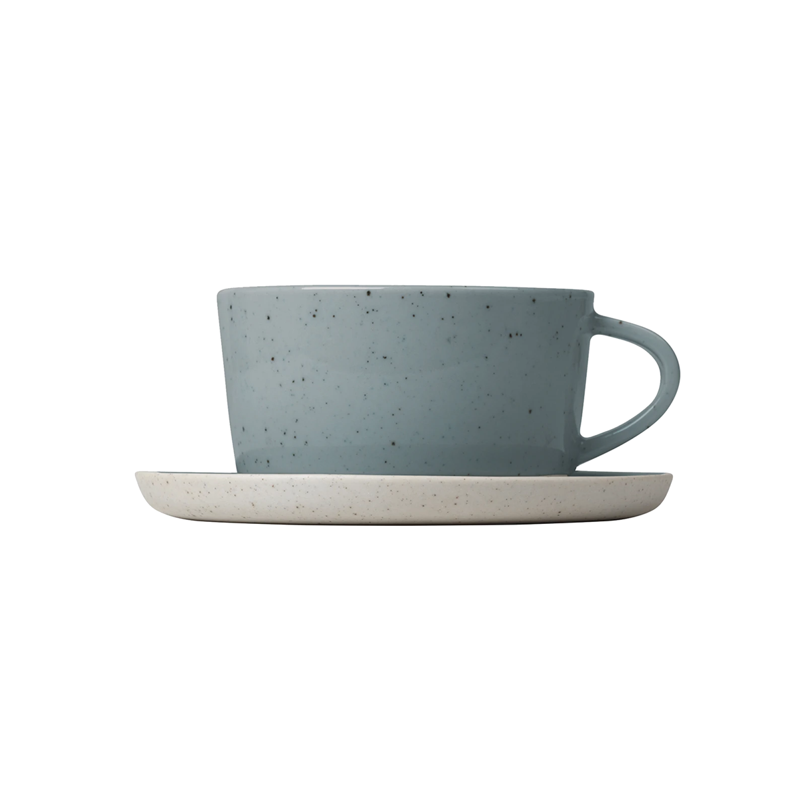 Sablo Ceramic Stoneware Tea Cups and Saucers – Set of 2 - Gessato Design Store