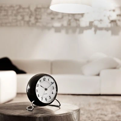 Arne Jacobsen Station Alarm Clock - Black - Gessato Design Store