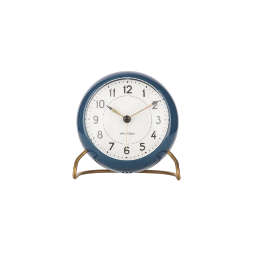 Arne Jacobsen Station Alarm Clock - Petrol Blue - Gessato Design Store