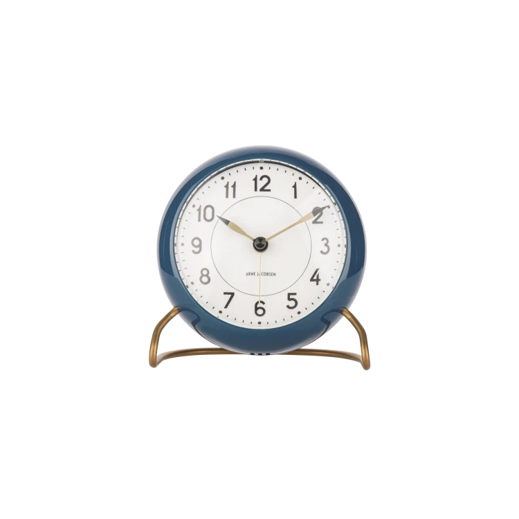 Arne Jacobsen Station Alarm Clock – Petrol Blue