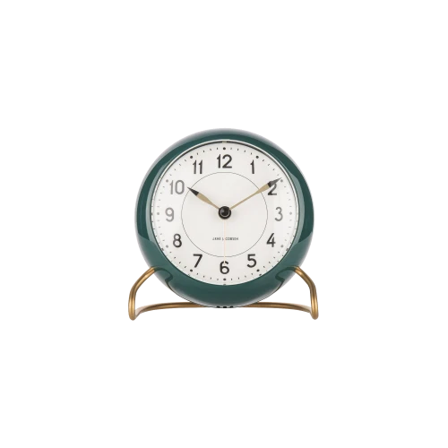 Arne Jacobsen Station Alarm Clock - Racing Green - Gessato Design Store