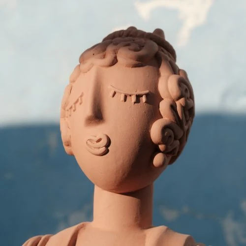 Magna Graecia Terracotta Bust Poppea - Gessato Design Store