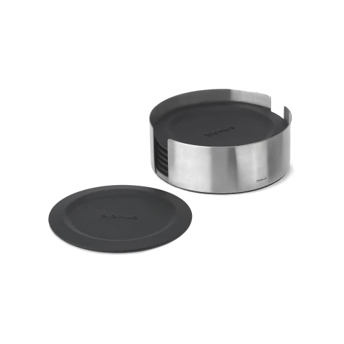Silicone Coasters with Stainless Steel Holder - Gessato Design Store