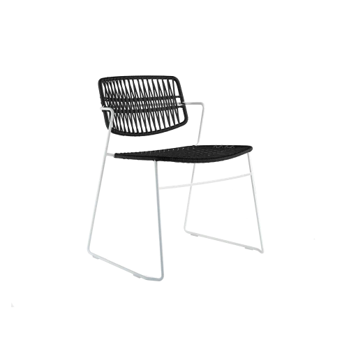 Serpentine Outdoor Chair, White/Black - Gessato Design Store