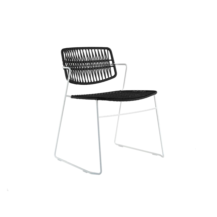 Serpentine Outdoor Chair, White/Black