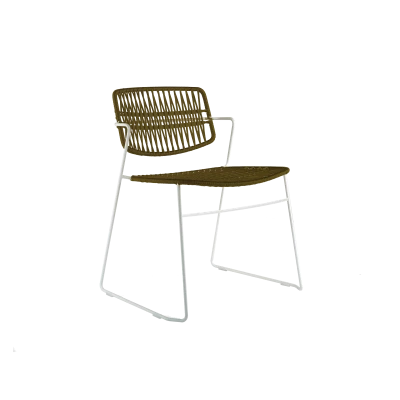 Serpentine Outdoor Chair, White/Brown - Gessato Design Store