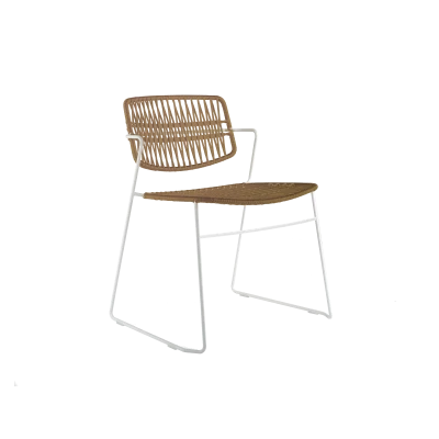 Serpentine Outdoor Chair, White/Hemp - Gessato Design Store