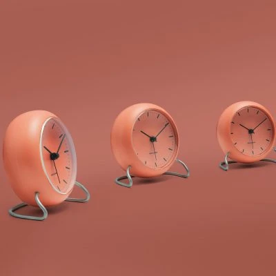 Arne Jacobsen City Hall Alarm Clock, Pale Orange - Gessato Design Store