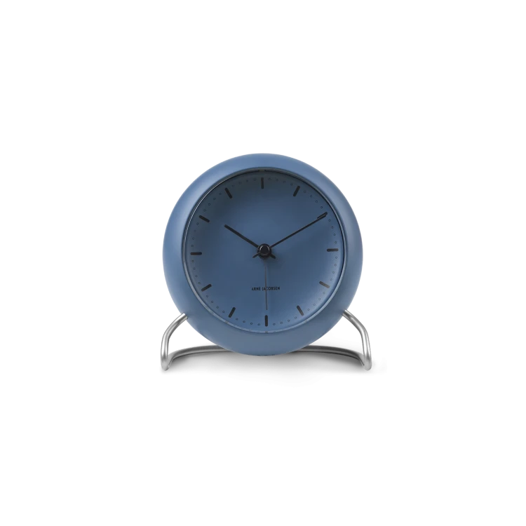 Arne Jacobsen City Hall Alarm Clock, Stone Blue
