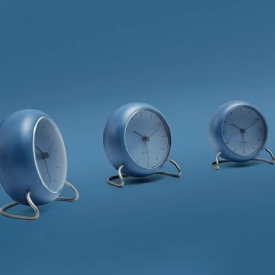 Arne Jacobsen City Hall Alarm Clock, Stone Blue - Gessato Design Store