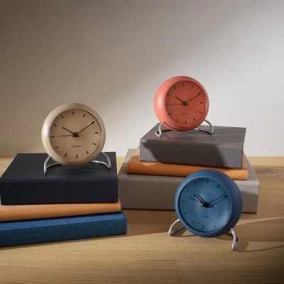 Arne Jacobsen City Hall Alarm Clock, Pale Orange - Gessato Design Store