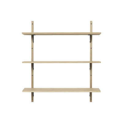 Sector Triple Wide Oak Black Brass - Gessato Design Store