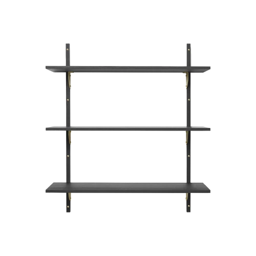 Sector Triple Wide Black Ash Brass - Gessato Design Store