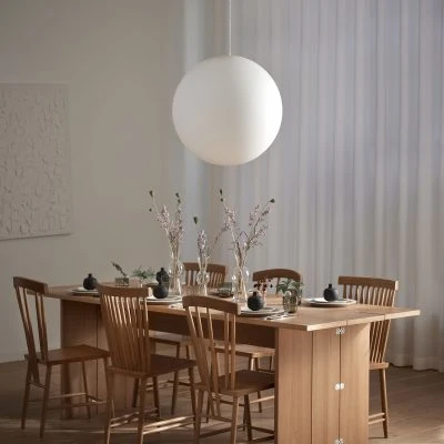Luna White Globe Pendant Light - Gessato Design Store