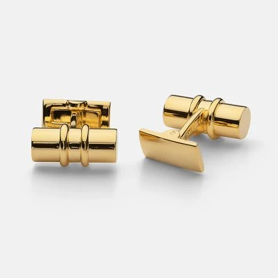 Black Tie Cufflinks - Bar, Gold - Gessato Design Store