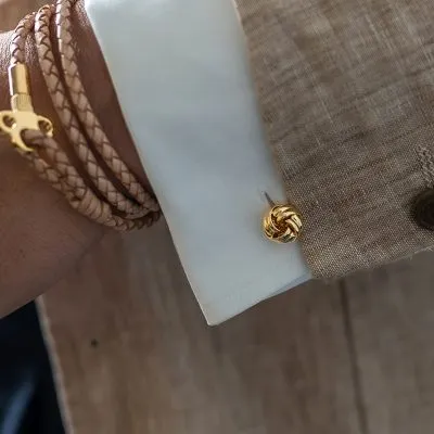 Black Tie Cufflinks - Knot, Gold - Gessato Design Store