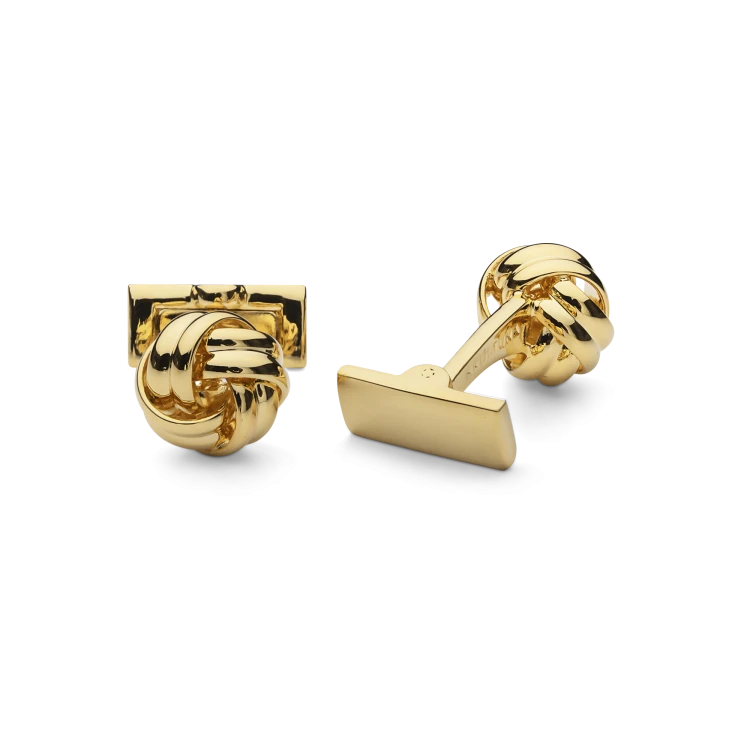 Black Tie Cufflinks – Knot, Gold