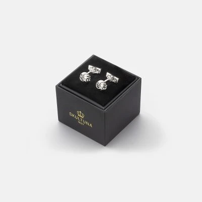 Black Tie Cufflinks - Knot, Silver - Gessato Design Store