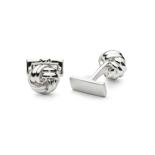 Black Tie Cufflinks - Knot, Silver - Gessato Design Store