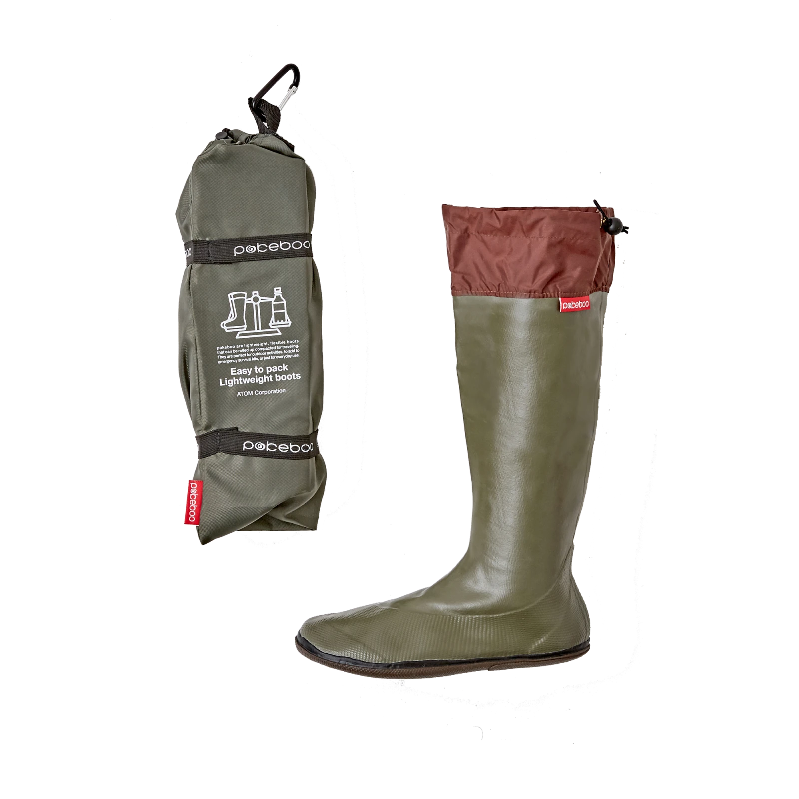 Pokeboo Rubber Rain Boots Khaki - Gessato Design Store