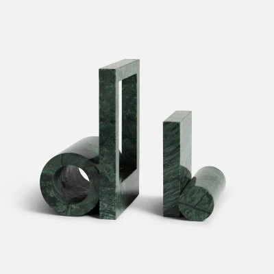 Green Marble Bookends - Gessato Design Store