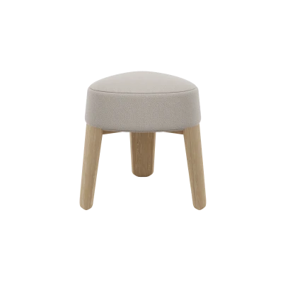KUON Upholstered Stool with Oak Base - Gessato Design Store