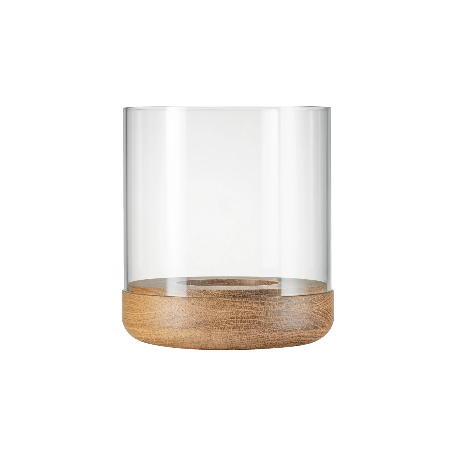 Lanto Hurricane Lamp With Wood Base - Gessato Design Store