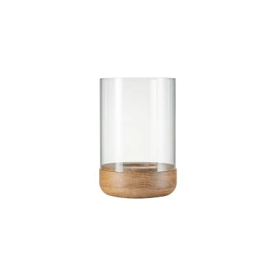 Lanto Hurricane Lamp With Wood Base - Gessato Design Store