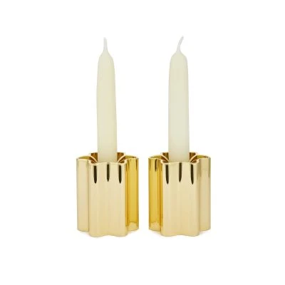 Modern Mensch Candle Holders, Brass - Gessato Design Store