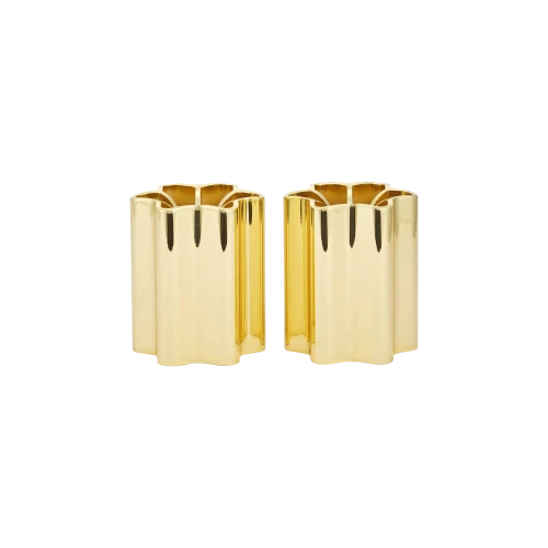 Modern Mensch Candle Holders, Brass - Gessato Design Store