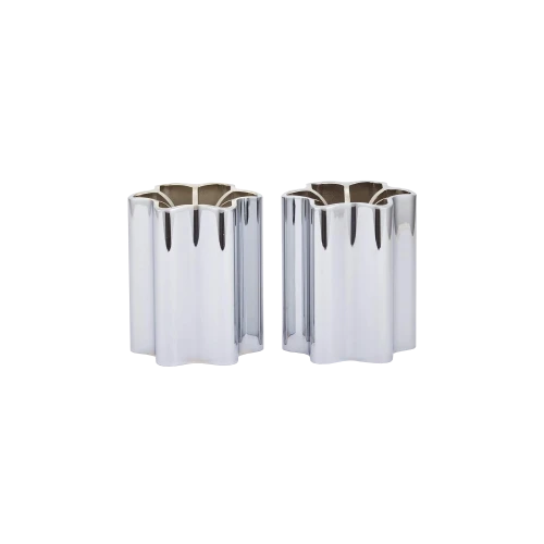 Modern Mensch Candle Holders, Chrome - Gessato Design Store
