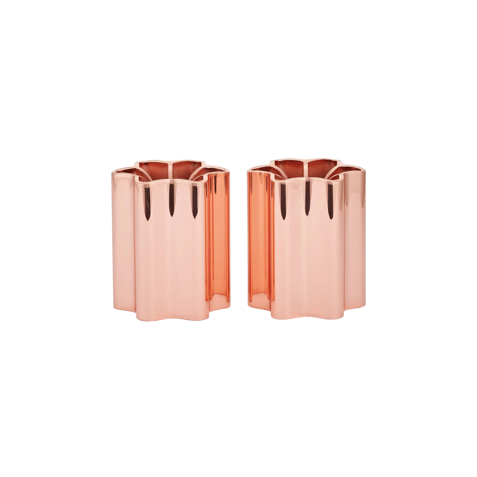 Modern Mensch Candle Holders, Rose Gold - Gessato Design Store