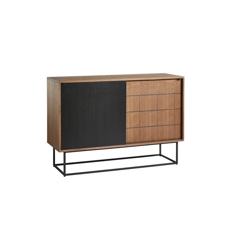 Virka Sideboard High, Walnut/Black