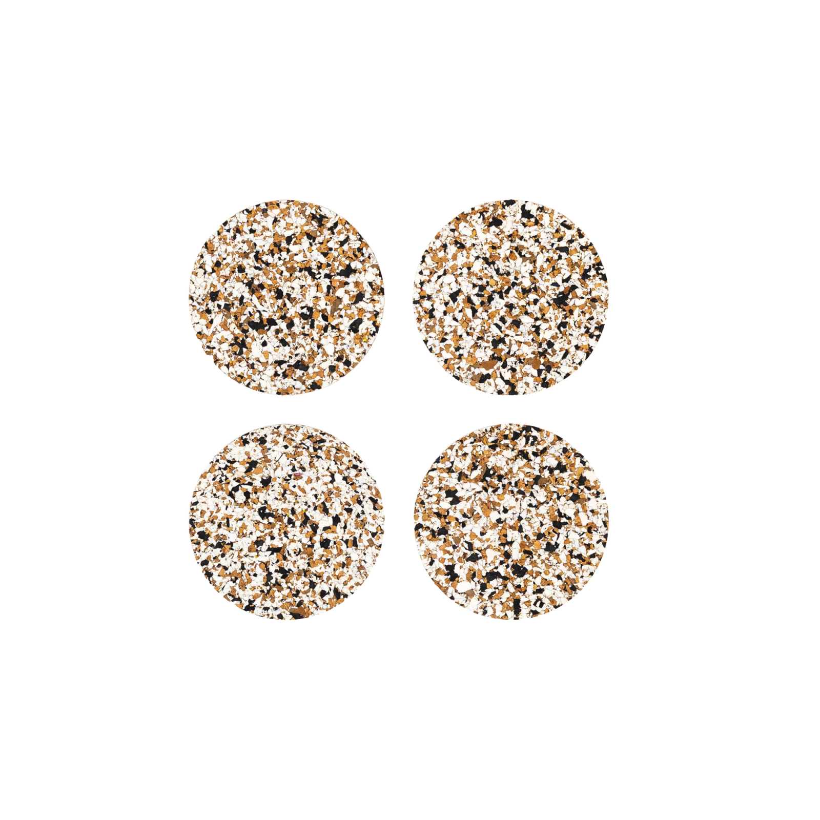 Speckled Coaster Round - Black, Set of 4 - Gessato Design Store