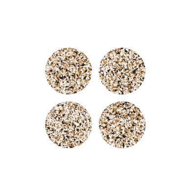 Speckled Coaster Round - Black, Set of 4 - Gessato Design Store